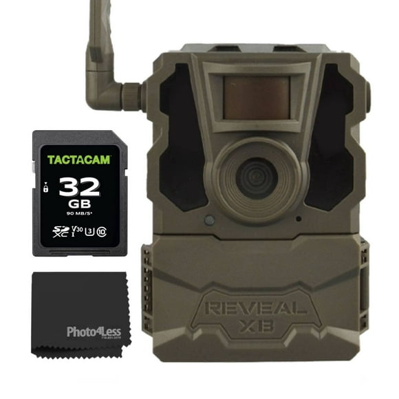TACTACAM Reveal XB Cellular Trail Camera, No Glow - Verizon & AT&T Reveal 32GB SD Card and Lens Cloth