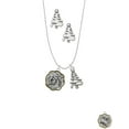 thumbnail image 2 of Delight Jewelry Two-tone Dragon and Phoenix Medallion Silver tone Zig Zag Christmas Tree Charm Necklace and Stud Earrings, 2 of 4