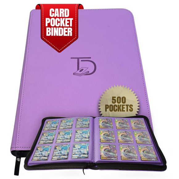 Álbum para cartas TopDeck de 500 bolsillos, cuero morado