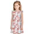 thumbnail image 1 of Balery Tropical Corals Seahorse Camisón de princesa para niñas, pijama de algodón con mangas abullonadas, suave y bonito.-Medium, 1 of 6