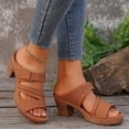 thumbnail image 3 of Mostsola Women's Heeled Sandals Open Toe Heel Slip on Slides Dress Shoes Orthopedic Sandals, 3 of 9