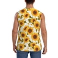 thumbnail image 4 of Haiem Men's Modern Elegant Sunflower Print Tank Tops Summer Sleeveless Cut Off Workout T-Shirts Fitness Vest Athletic Undershirts-3X-Large, 4 of 8