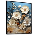 thumbnail image 2 of Designart "Zen-Like Flower Garden In Beige And Blue III" Plants Floater Framed Wall Decor, 2 of 5