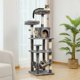 thumbnail image 2 of Multi-Level Cat Tree with Hammock Scratching Posts Wood Cat Tower Cat Condo with Perch Cat Furniture Kitten Toys Pet Items ShopWise Round, 2 of 6