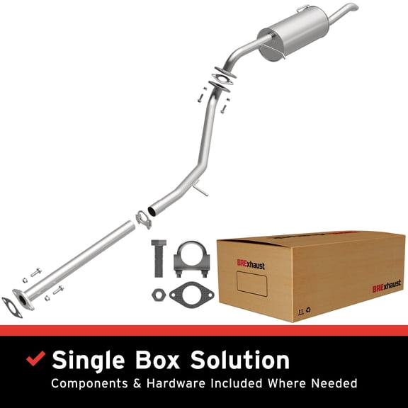 BRExhaust OE Replacement Exhaust System Kit 106-0741: Compatible with 2006-2010 Hyundai Accent 1.6L, 2006-2011 Kia Rio 1.6L
