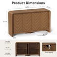 thumbnail image 4 of PAPROOS 55" Modern Sideboard Cabinet, 4-Door Storage Cabinet with 2 Adjustable Shelves, Herringbone Wood Design for Living Room, Dining Room, 4 of 10