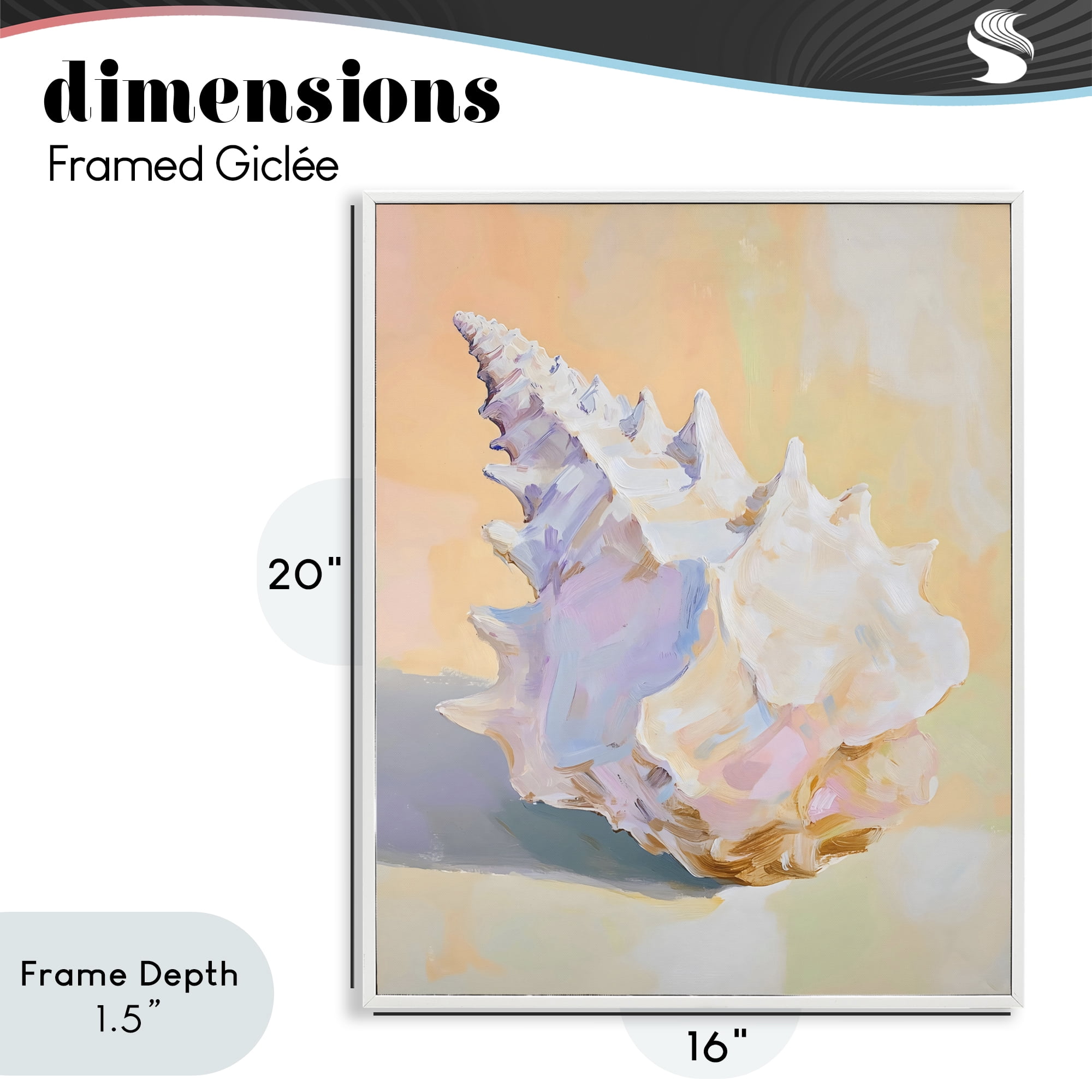 Stupell Industries Vintage Shell in Pastel Light White Framed Giclee Art, design by The Prints Vibe