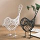 thumbnail image 3 of Xiao Hua Figura de pájaro de alambre de hierro, adorno artesanal de metal para decoración del hogar (dorado), 3 of 5