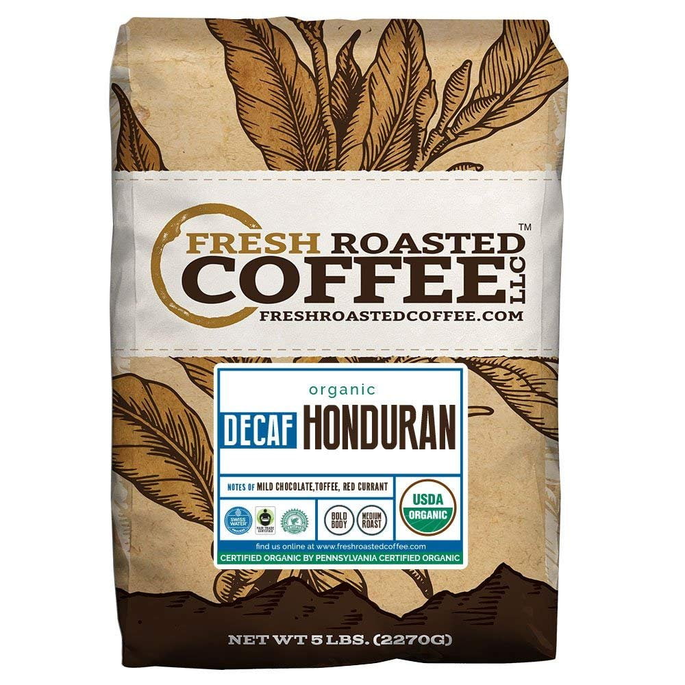Honduran Decaf Organic Fair Trade Coffee, Whole Bean, Swiss Water