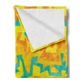 thumbnail image 2 of Urban Graffiti Soft Flannel Fleece Throw Blanket, Mitered Sharp Edged Strips Graffiti Design Grunge Look, Cozy Plush for Indoor and Outdoor Use, 60" x 80", Turquoise Orange, by Ambesonne, 2 of 5