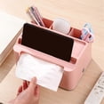 thumbnail image 4 of Tissue Storage Box,Study Table Organizer with Draw,Remote Holder Tissue Case,Tissue Case with Stationary Organizer TrayB, 4 of 5