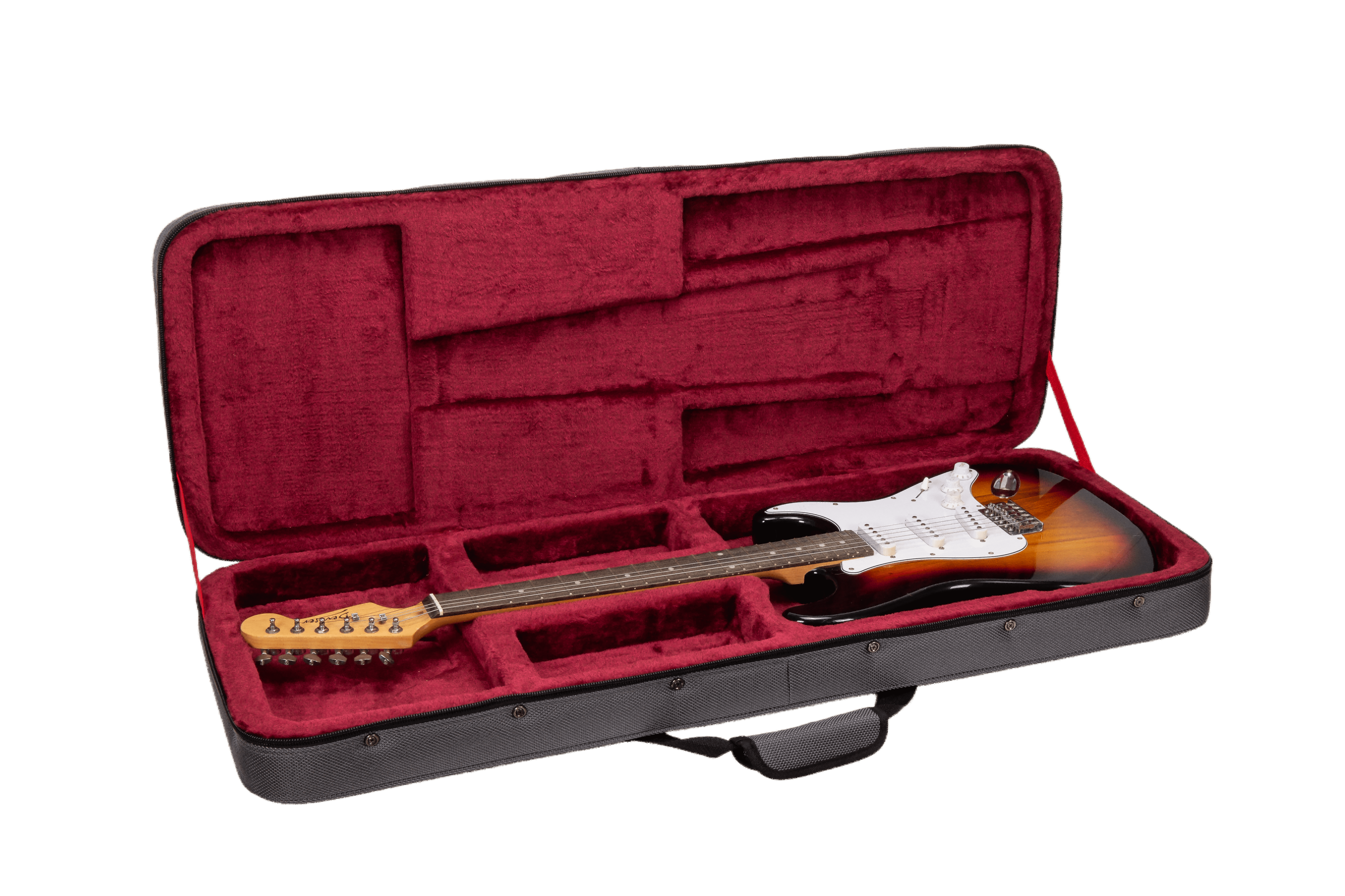 Crossrock Electric Guitar Foam Case for Strat & Tele | Lightweight Gray Gig Bag with Adjustable Fit, Plush Interior & Storage (CRP300EDG)