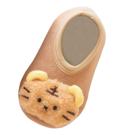 

Yammkia Toddler Boys Girls House Slippers Indoor Home Shoes Warm Slipper Socks for Kids Baby Soft Winter Warm Walking Shoes for 12-18 Months Coffee