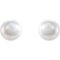 thumbnail image 2 of 14k Yellow Gold 3.5-4.5mm Polished White Akoya Cultured Pearl Earrings Stud Earring for Women, 2 of 2