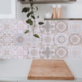 thumbnail image 4 of Pegatinas de azulejos de 24 piezas Unique Bargains, pegatinas de azulejos de pared para armarios de cocina 3.94"x3.94" gris marrón, 4 of 6