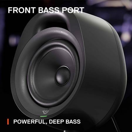SteelSeries - Arena 3 Bluetooth Gaming Speakers with Polished 4" Drivers (2-Piece) - Black