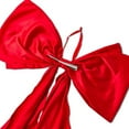 thumbnail image 4 of Fabric Satin Bow Christmas Tree Topper – Oversized Red Satin Holiday Decoration with Cascading Tails, 4 of 5