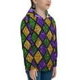 thumbnail image 5 of Kdxio Mardi Gras Shiny Green Purple Pattern Kids Boys Girls Zip Up Hoodie 3D Printed Hooded Sweatshirt Hoody Coat with Pocket 7-12 Y-Small, 5 of 6