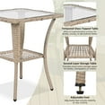 thumbnail image 5 of 3PCS Rattan Patio Furniture Set, 2-person Luxurious Outdoor Chair Set with Table, Porch Bistro Wicker Swivel Rocker with Cushions, 5 of 9