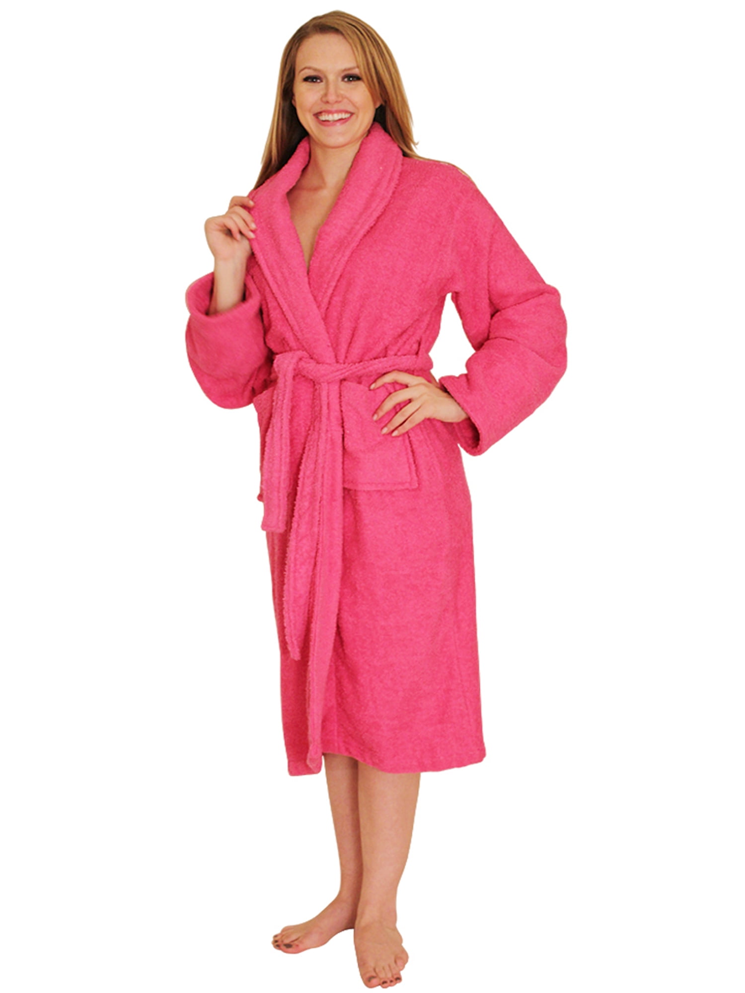 NDK New York Womens and Mens Terry Cloth Kimono Bath Robe Unisex 100/% Cotton