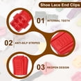 thumbnail image 3 of Zipper Pull Cord Lock, Plastic Shoe Lace End Clips Cord End Tips for No Tie Shoelace Backpack 0.7 Inch 50 Pack & Red, 3 of 7