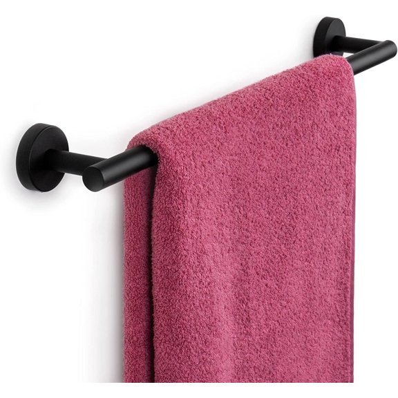 Marmolux Acc Modern Wall Mount Straight 14-inch Single Towel Bar in Matte Black Finish