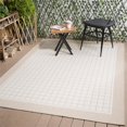 thumbnail image 1 of Indoor/Outdoor Bordered Squares Area Rug 5x7 - Beige / White - WKK20301, 1 of 3