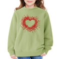 thumbnail image 4 of Ruyang Girls Heart Sweatshirts Kids Cute Solid Color Sweater Casual Valentine Pullover Long Sleeve Pullover Tops Trendy Clothes, 4 of 4