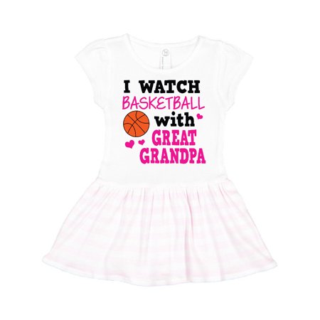 

Inktastic I Watch Basketball with Great Grandpa Gift Toddler Girl Dress