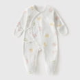 thumbnail image 2 of Newborn Preemie Boys Girls Underwear Pajamas Rompers Home Clothes Footed Sleeper Gown With Mitten Footed For 0 6 Months White Rompers Baby Gift, 2 of 8