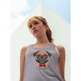 thumbnail image 2 of Love Pugs Tank Women -Image by Shutterstock, Female x-Large, 2 of 4