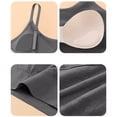 thumbnail image 4 of Women's Spaghetti Strap Cami Bra Adjustable Strap Seamless Comfortable Wireless Daily Bralette Gray One Size, 4 of 7