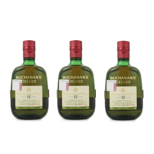 Paquete Whisky Buchanan'S Deluxe 12 Blended Scotch 750Ml X3