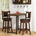 thumbnail image 2 of Topbuy 25.5” Upholstered Bar Stools Set of 2 360° Swivel Round Counter/Bar Height Stools w/Curved Backrest & Footrest, 2 of 8