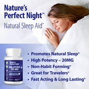 Natures Perfect Night, Melatonin 20mg Supplement, 180 Fast Dissolve Tablets, Natural Berry Flavor