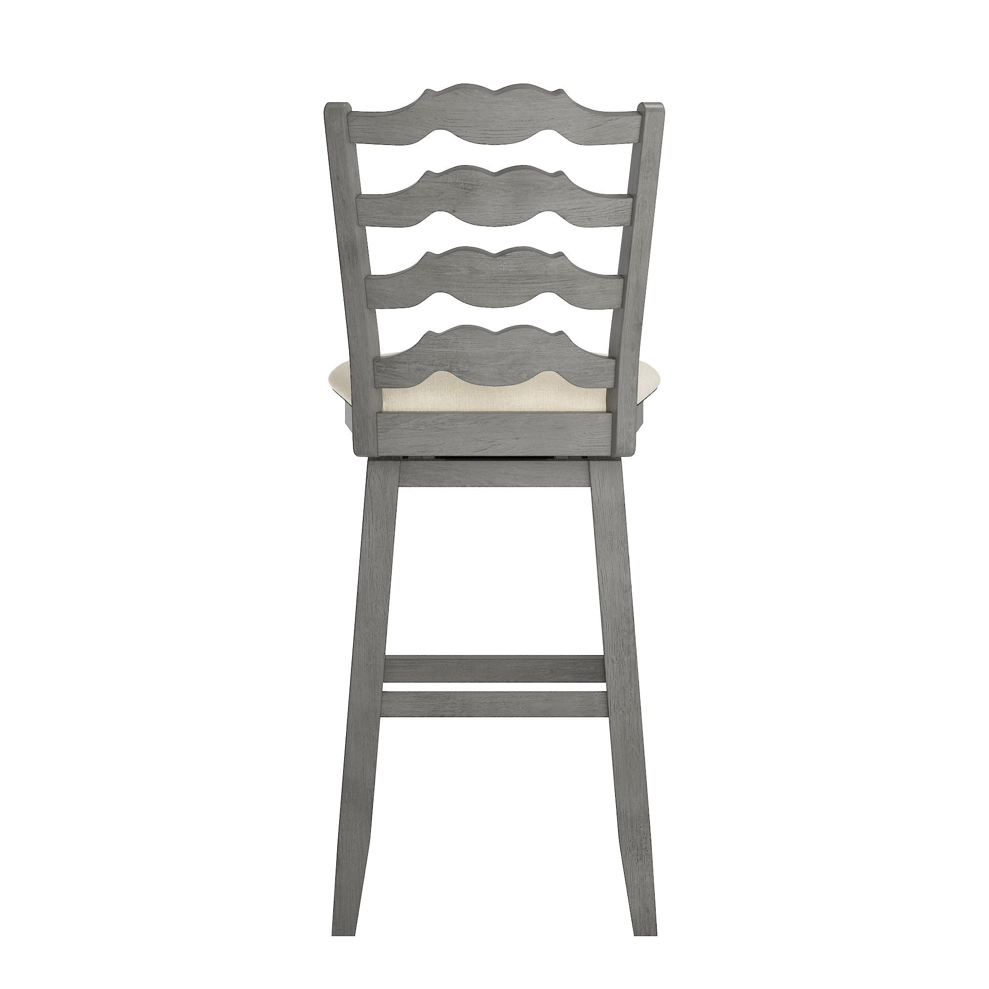 Weston Home Sheena French Ladder Back Bar Height Swivel Stool, Antique Grey