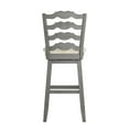 thumbnail image 3 of Weston Home Sheena French Ladder Back Bar Height Swivel Stool, Antique Grey, 3 of 5