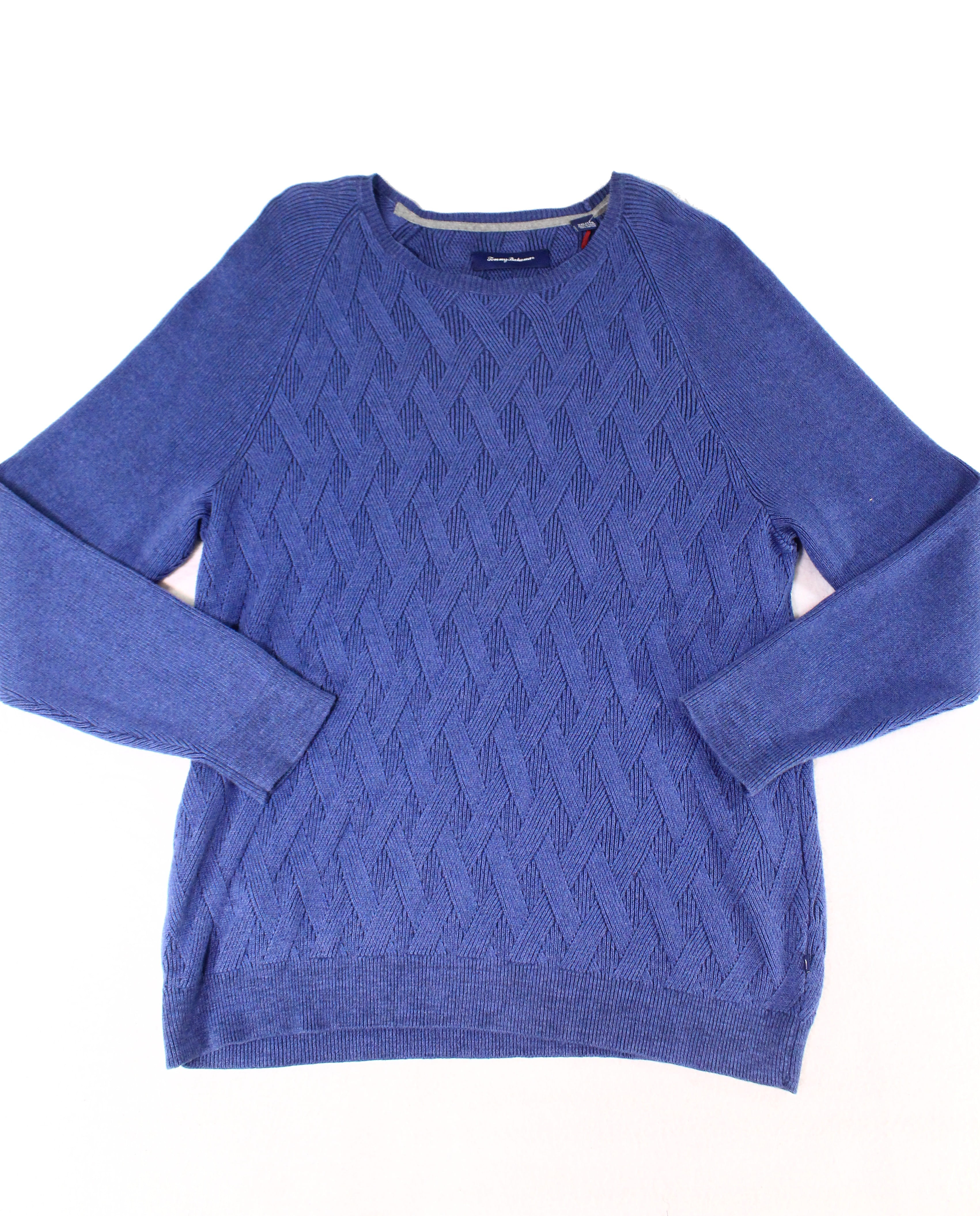 Tommy Bahama - Tommy Bahama NEW Blue Mens Size 2XL Cable Knit Crewneck ...