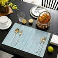 thumbnail image 6 of Durable Blue Linen Placemats, Set of 4 – Stain Resistant Table Place Mats Foldable Dinner Mats for Dining Table Decor for Indoor & Outdoor Settings, 6 of 6