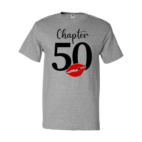 Inktastic Chapter 50 Fiftieth Birthday with Red Lips T-Shirt