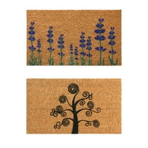 Rubber-Cal "Dirt Stopper Doormats" - 2 Coir Entry Door Mats - 18" x 30"