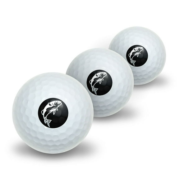 Fish Bass Jumping Novelty Golf Balls 3 Pack