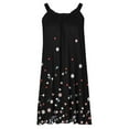 thumbnail image 6 of Tnhcen Women's Retro Print Nightgown V-Neck Sleepwear Sleeveless Pajama Dress 95% Polyester 5% Spandex Home Loungewear S-2XL Multiple Colors Available Black, 6 of 7