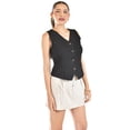 thumbnail image 2 of Chaleco estilo sastre Roman Fashion /Juvenil, 2017 (Negro lineas) negro CH, 2 of 5