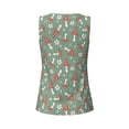thumbnail image 5 of Xecao Retro Hippie Groovy Mushroom print women's scoop neck, loose-fit workout tank tops for the gym., 5 of 9