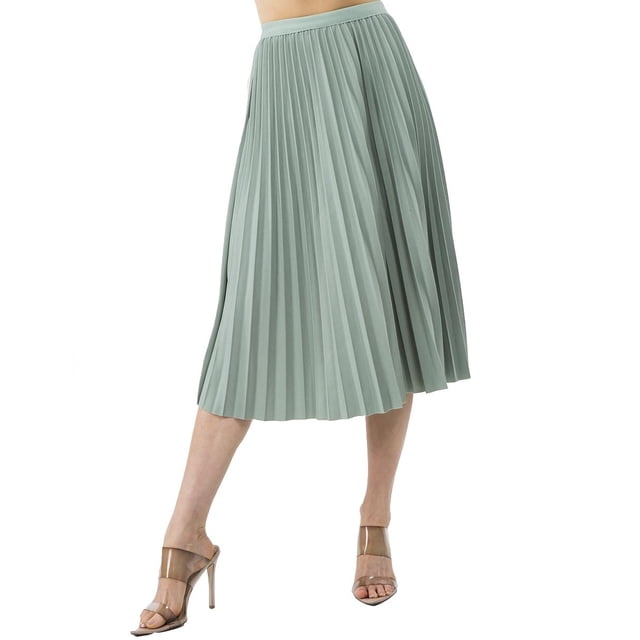 Falda plisada brillo sutil AMAD verde claro S AMAD SS22-F16