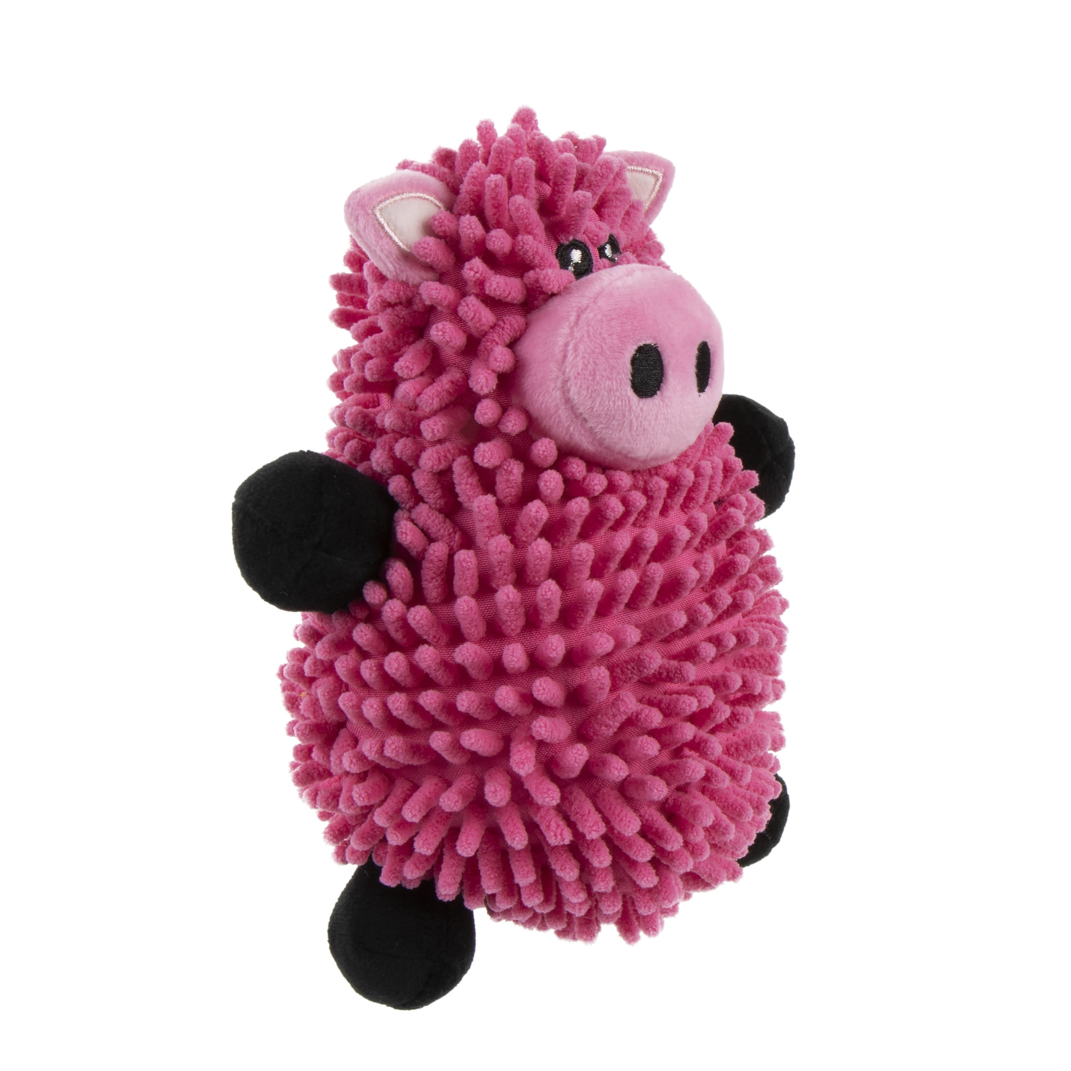 goDog Mopz Pig Squeaky Plush Dog Toy with Chew Guard Technology, Durable Fabric & Squeaker for Active Play, Large