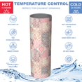 thumbnail image 5 of Pioneer Flower Floral Print Pattern 20oz Skinny Tumbler with Straw & Lid, Double Wall Vacuum Insulated Cup, Leak-Proof, Cup Holder Friendly, Hot 6H Cold 12H, 5 of 6