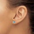 thumbnail image 3 of Auriga 14k White Gold Round Blue Topaz Solitaire Stud Earrings for Women, 3 of 6