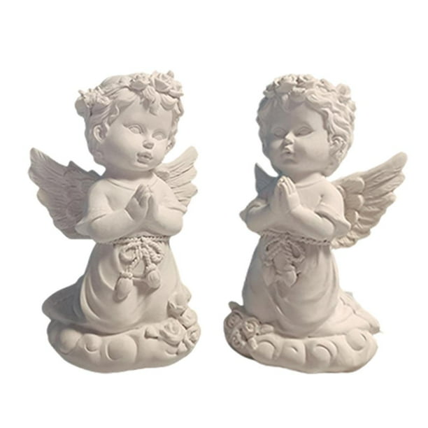 Figura de Ángeles Figura Pareja Regalo para Invitados Bautizo Comunión Boda Altura 8x7x13cm 2 piezas
